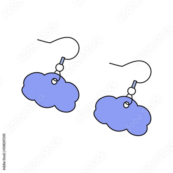 Fototapeta Cloud-shaped earrings vector illustration