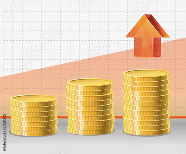 Fototapeta Vector golden coins