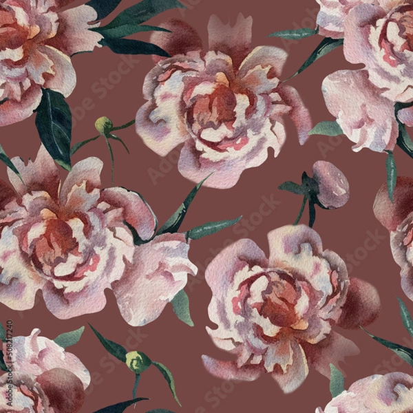 Fototapeta pattern with pink roses