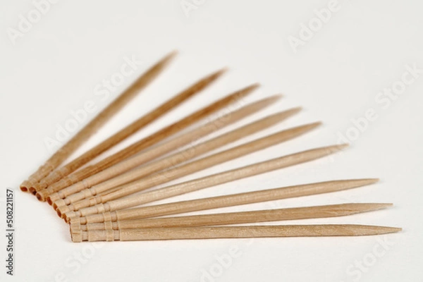 Obraz Toothpicks on a white background