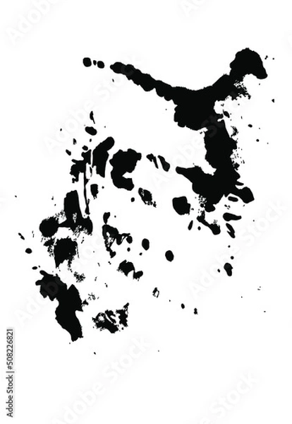 Fototapeta Expressive abstract shapes. Ink drawing. EPS 10, artwork.