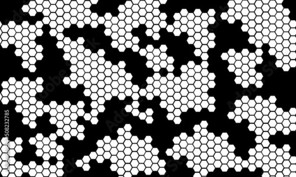 Obraz white hexagon with black background abstract pattern