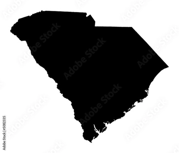 Fototapeta map of South Carolina, USA