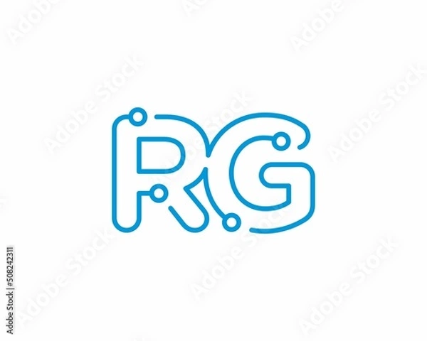Fototapeta Abstract Letters RG Logo Design Template 001
