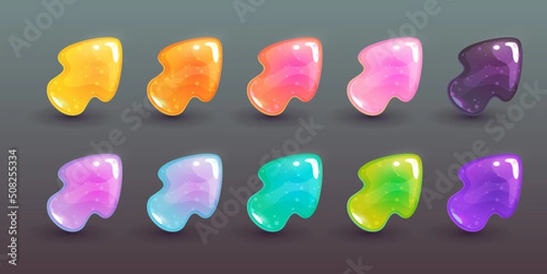 Fototapeta Cartoon glossy arrows set,comic vector GUI assets