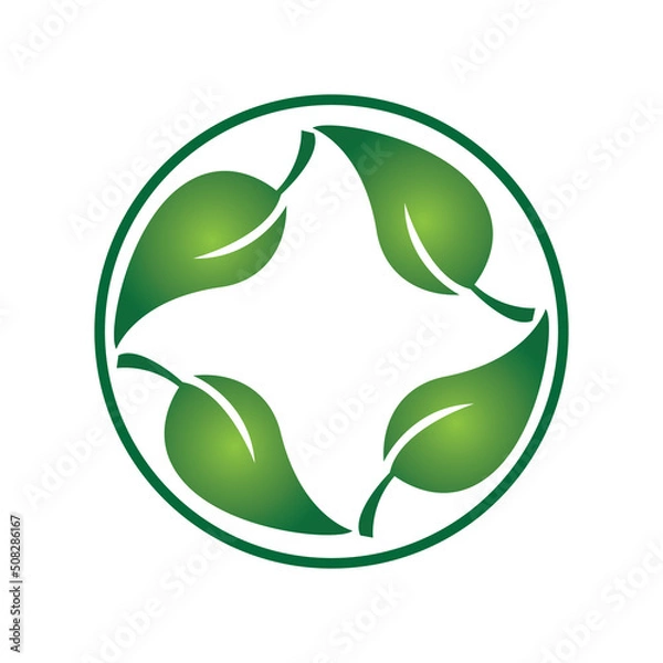 Fototapeta leave logo vector design and icon