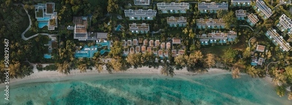 Obraz Panorama aerial view of a beach in Phuket, Thailand