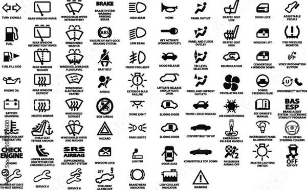 Obraz Vector isolated dashboard icons with description