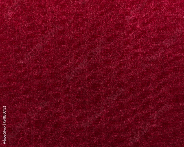 Fototapeta Red velvet background, corduroy texture, macro