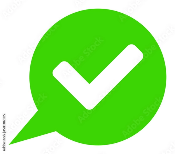 Fototapeta True message vector illustration. A flat illustration design used for true message icon, on a white background.