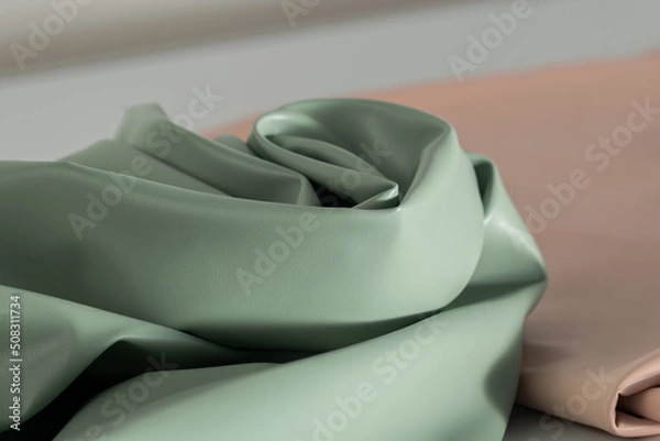 Obraz Draped mint leather for background