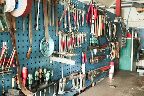 Obraz Workstation, garage workplace