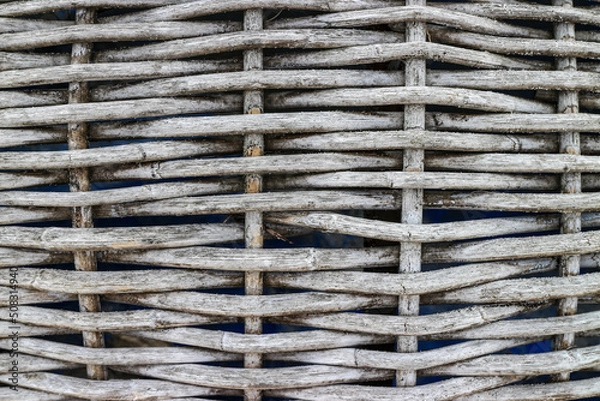 Obraz Verwittertes Hintergrund Geflecht eines Strandkorbs aus Weiden  
