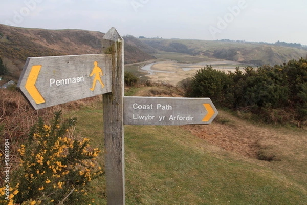 Obraz Sign on Coast Path