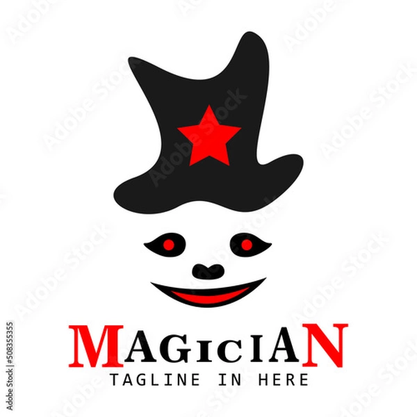 Obraz Simple and unique Logo design themed magician and clown. Perfect for use as a personal brand and logo