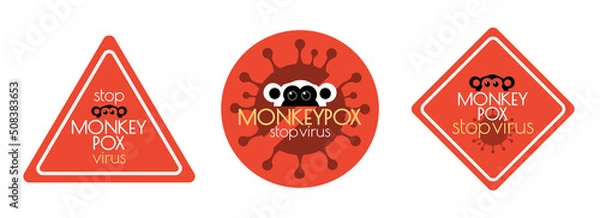 Obraz Stop Monkeypox virus icon set.
