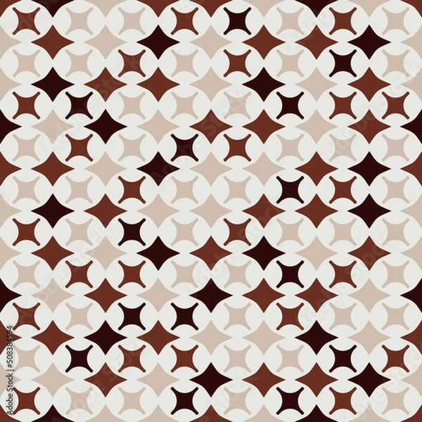 Fototapeta Coffee four-pointed forms. Vector with simple stars, coffee colors. Decor or interior decoration, with a coffee theme, and packaging.