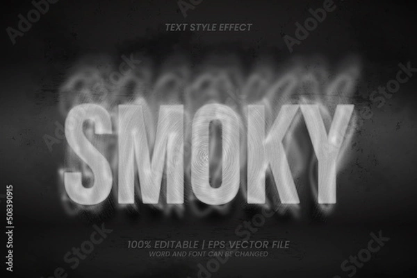 Obraz Smoky Editable Text effect Horror Style