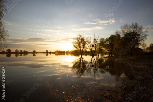 Obraz sunset over the river