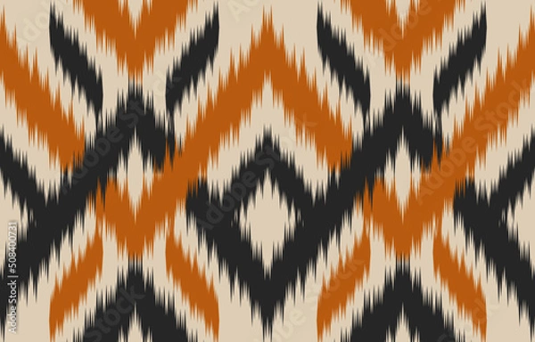 Obraz Ethnic ikat seamless pattern in tribal. American and Mexican style. Design for background, wallpaper, illustration, fabric, clothing, carpet, textile, batik, embroidery.