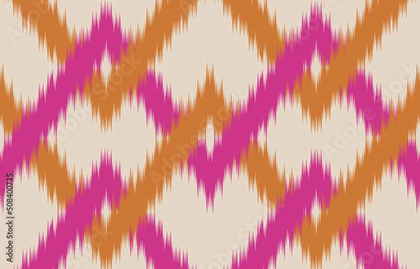 Obraz Fabric ethnic tribal pattern art. Ethnic ikat seamless pattern. American and Mexican style. Design for background, wallpaper, illustration, fabric, clothing, carpet, textile, batik, embroidery.