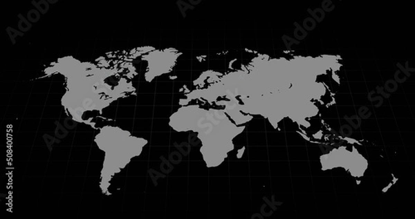 Obraz Image of world map on black background