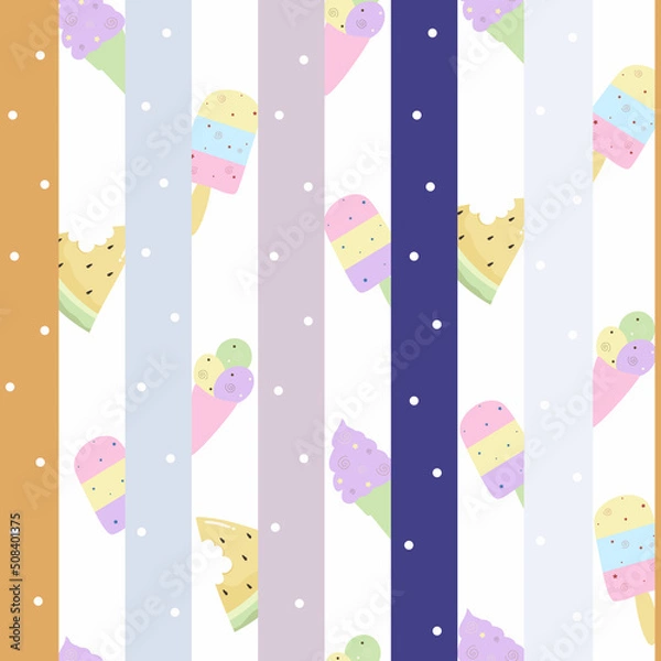 Obraz seamless summer pattern with cute ice cream background