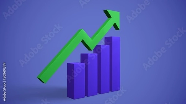 Fototapeta histogram columns up and statistics finance 3d-rendering