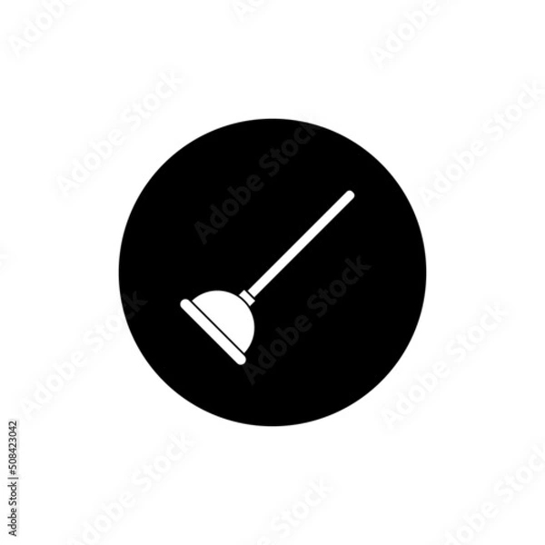 Obraz Plunger icon in black round