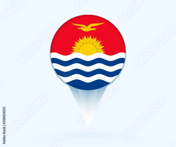 Obraz Map pointer with flag of Kiribati.