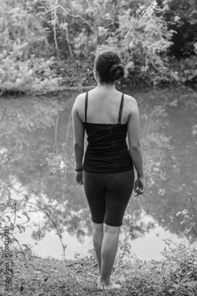 Obraz person walking on the beach