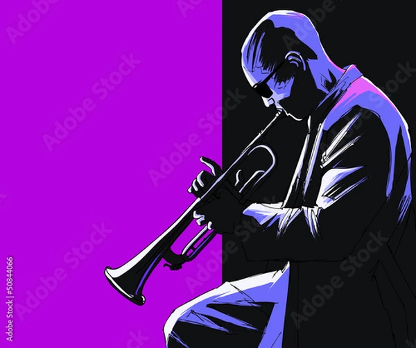 Fototapeta Gracz na trąbce
