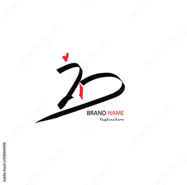 Obraz Logo vector of JD initial handwriting