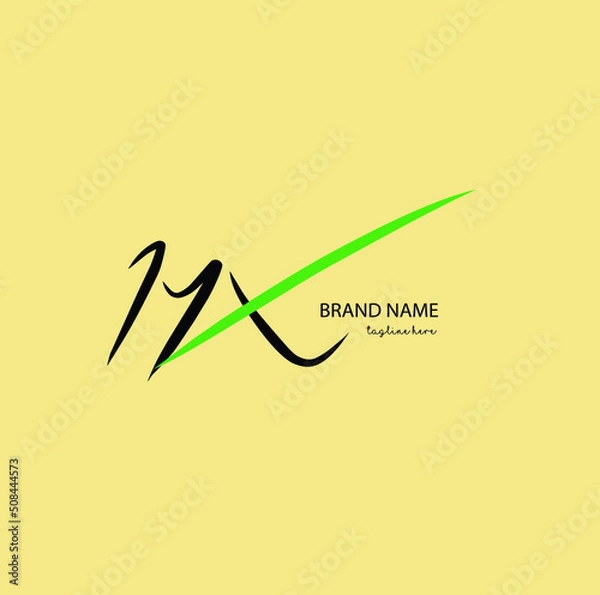Obraz Logo vector of MX initial handwriting