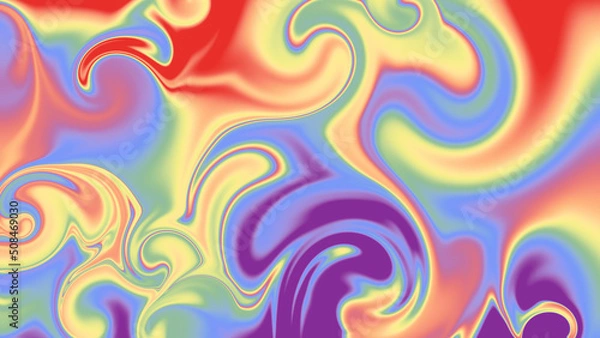 Obraz happy pride month! colorful liquids in motion, holographic background image