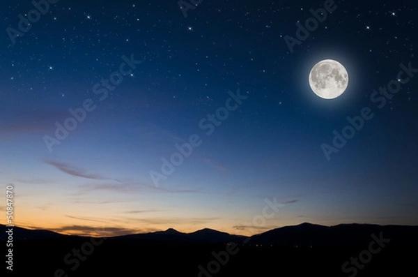 Obraz pełnia księżyca w tle