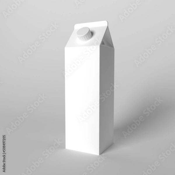 Fototapeta 3d render mockup of box packaging of milk, kefir, yogurt, juice