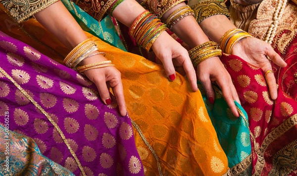 Obraz Tancerze Bollywood w sari