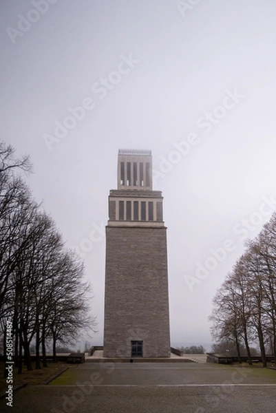 Fototapeta Old tower in the fog