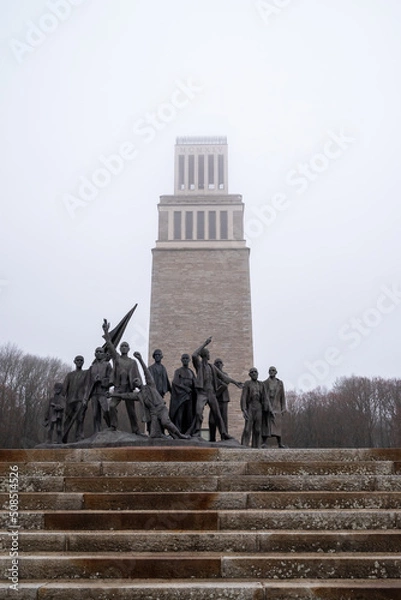 Fototapeta Old tower in the fog