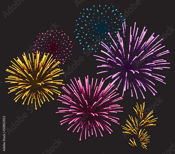 Obraz Realistic Vector fireworks