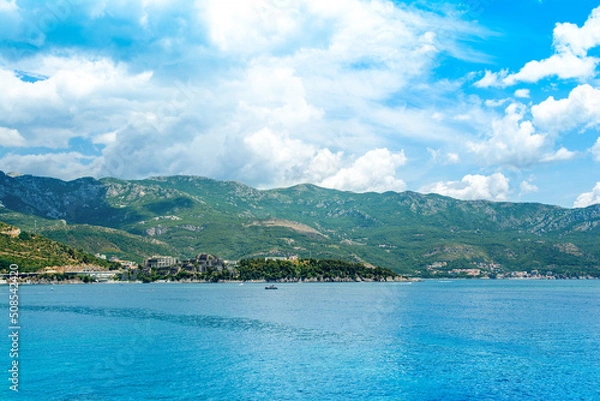 Fototapeta Beautiful panoramic summer landscape of the Adriatic coast in The Budva Riviera