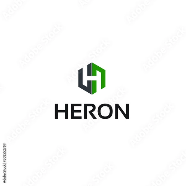 Fototapeta h hexagon - logo template