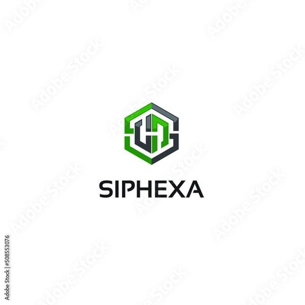 Fototapeta sh hexa - logo template