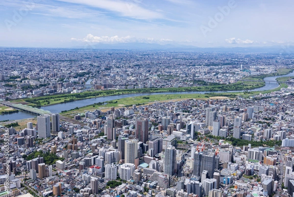 Fototapeta 川口駅周辺・2022撮影・空撮