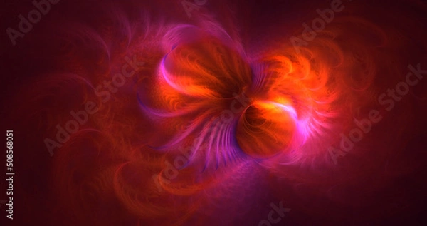 Obraz 3D rendering abstract multicolor fractal light background