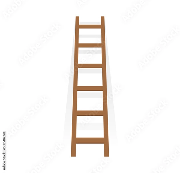 Fototapeta Wooden staircase template. Tool for climbing and descending