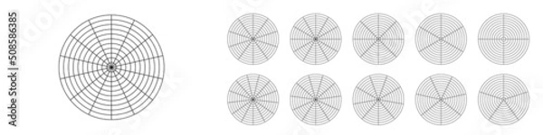 Fototapeta Round grid diagram with radius lines