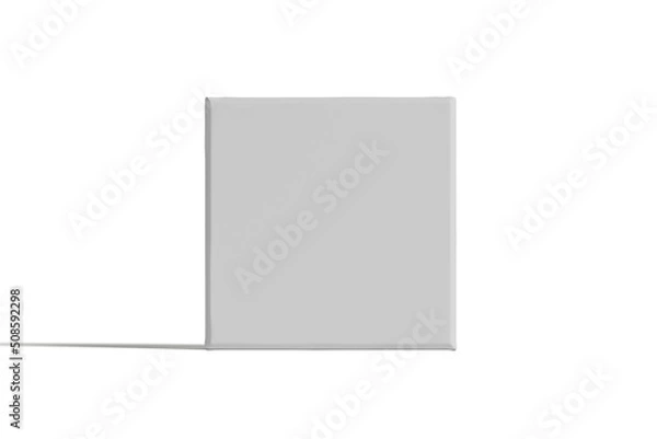 Obraz front view blank paper brand box packaging mockup illustration 3d render isolated on white background
