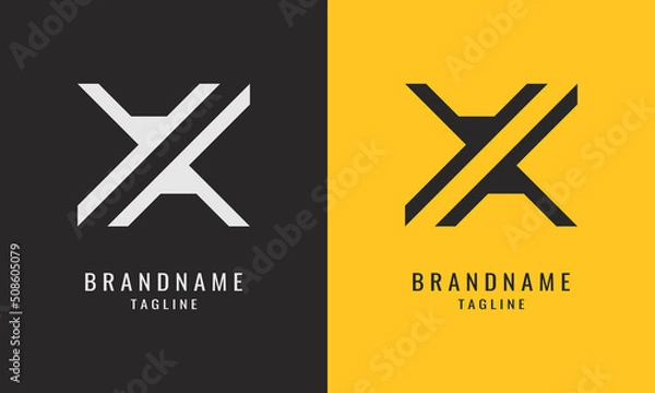 Fototapeta Minimalist X or Ambigram Y Logo Design